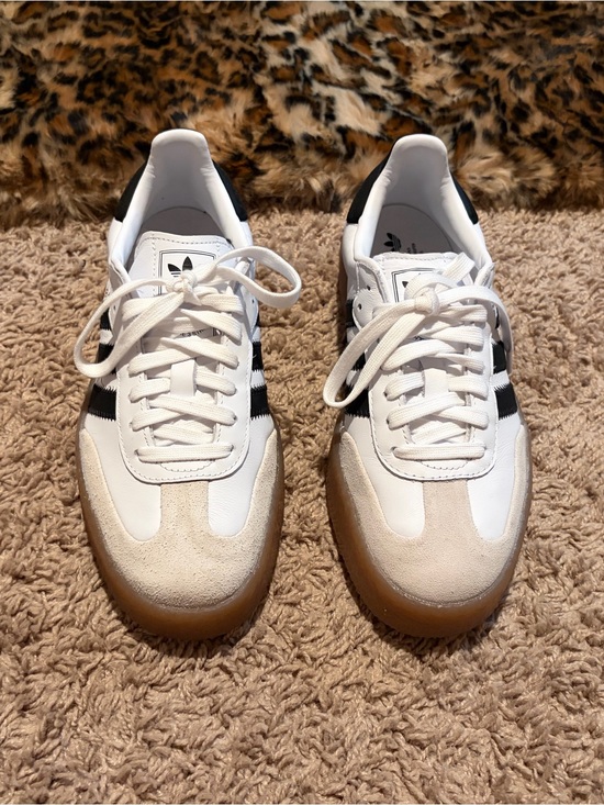 adidas Shoes - adidas White Black Retro Trainer with Gum Sole